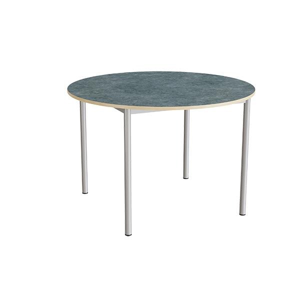 Bord Combi 206, Ø1200xH800 mm, mørk grå, lyddæmpende linoleum, alugråt stel