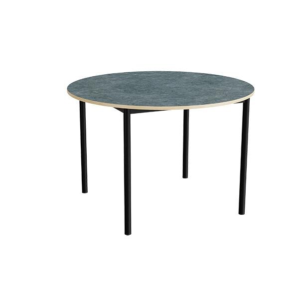 Bord Combi 206, Ø1200xH800 mm, mørk grå, lyddæmpende linoleum, sort stel