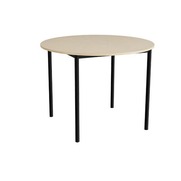 Bord Combi 206, Ø1200xH900 mm, beige, lyddæmpende linoleum, sort stel