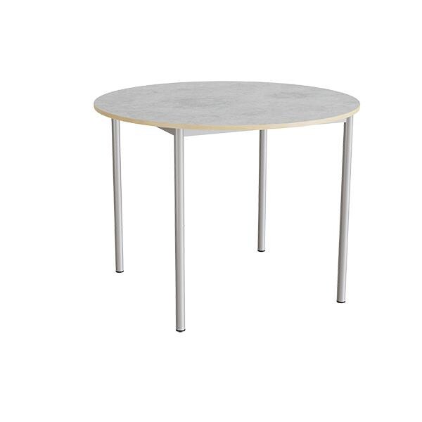 Bord Combi 206, Ø1200xH900 mm, lys grå, lyddæmpende linoleum, alugråt stel
