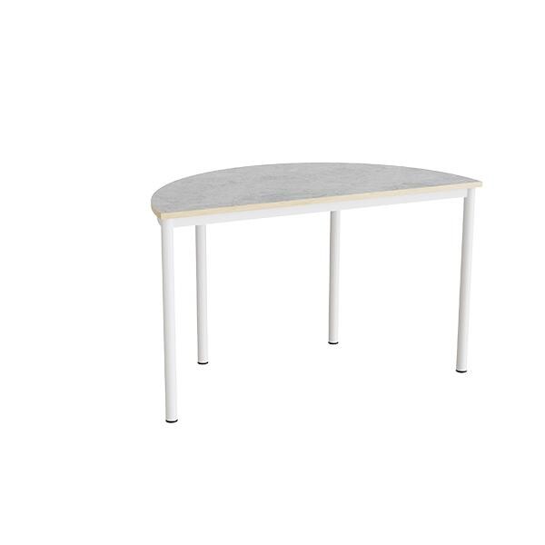 Bord Combi 209, L1200xB600xH720 mm, lys grå, lyddæmpende linoleum, hvid stel
