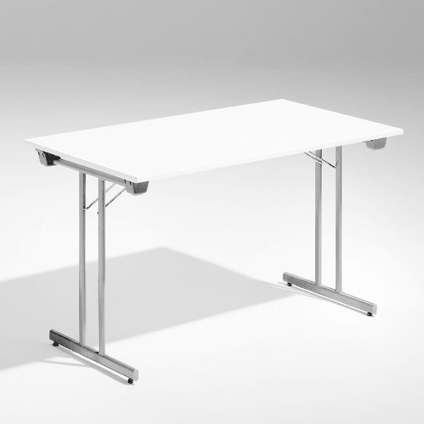 Bord Dinner, Hvid 1200x800 mm, Alugråt understel