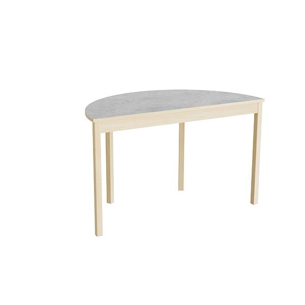 Bord Lovis 609, L1200xB600xH600 mm, lysegrå, lyddæmpende linoleum, birk understel