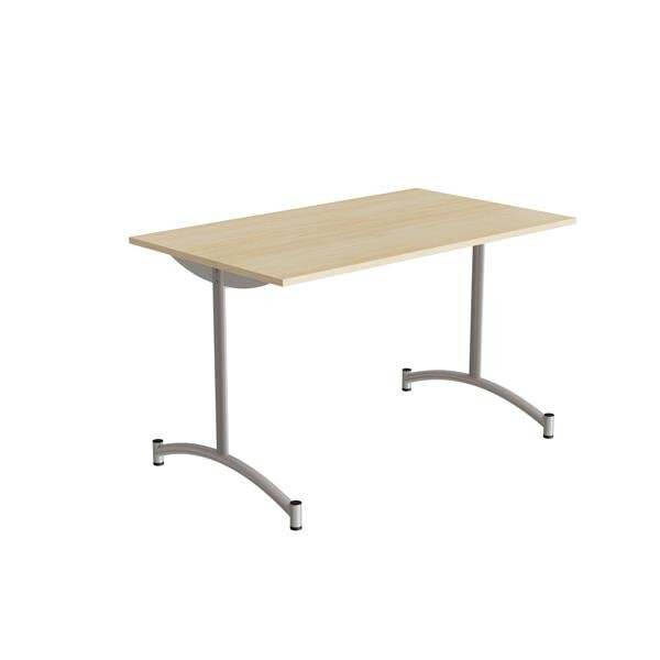 Bord Zeb 231, 1200x700 mm Højde 720 mm, Birk laminat, Alu stel