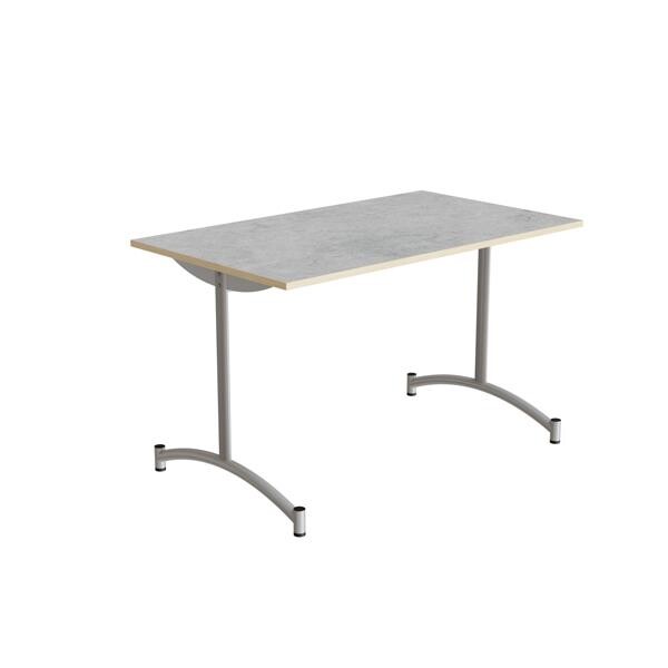 Bord Zeb 231, 1200x700 mm Højde 720 mm, Lys grå linoleum, Alu stel