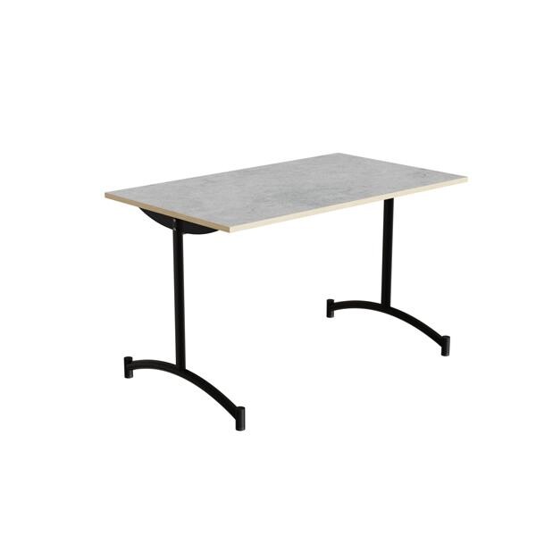 Bord Zeb 231, 1200x700 mm Højde 720 mm, Lys grå linoleum, Sort stel