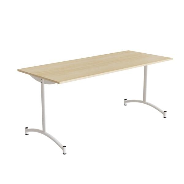 Bord Zeb 231, 1650x700 mm Højde 720 mm, Lydabsorberende birk laminat, Hvidt stel