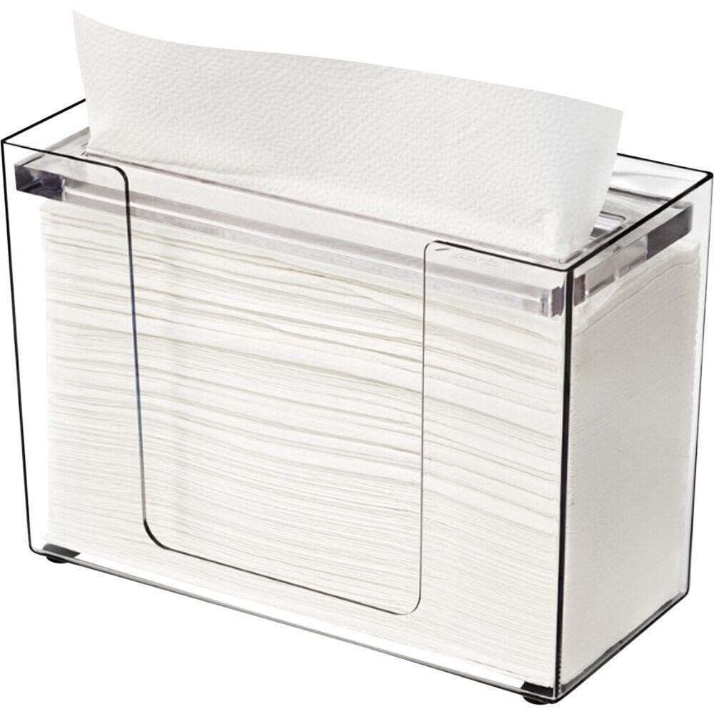 Borddispenser, Katrin, 22,5x10,5x16,5cm, plast, gennemsigtig, til interfold servietter - 7 stk