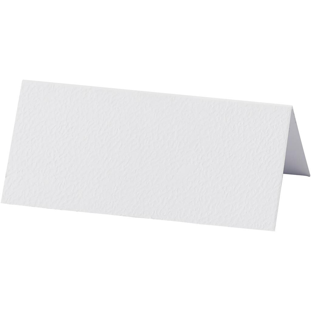Bordkort - hvid str. 9x4 cm 220 g - 20stk.