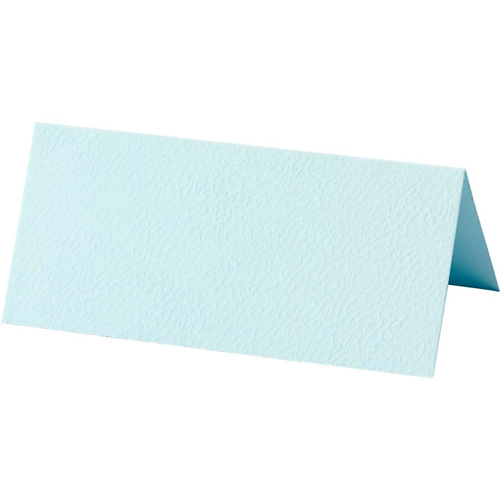 Bordkort - lys blå str. 9x4 cm 220 g - 20stk.
