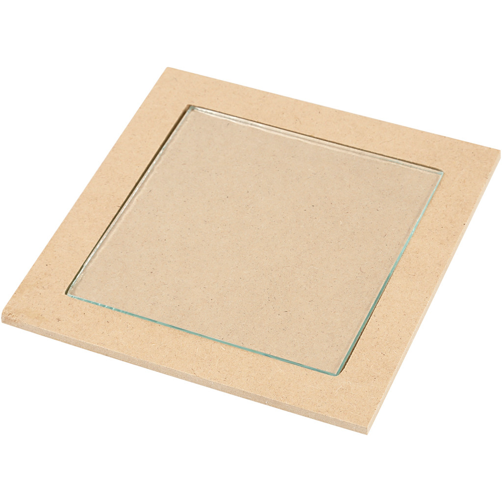Bordskåner med glasplade størrelse 15 x 15 cm indvendige mål 11 x 11 cm | 6 stk.