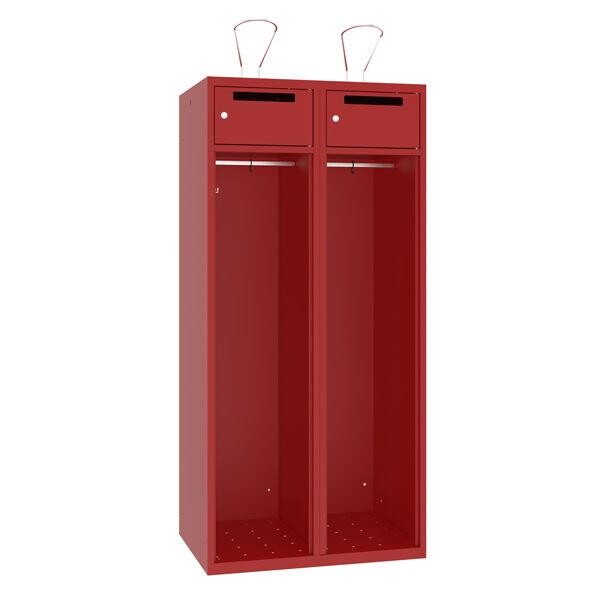 Brandmandsskab BMR, 400+400mm, 1700 × 800 × 550 mm, Rød