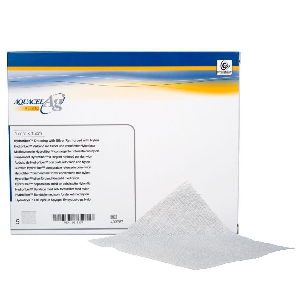 Brandsårsbehandling - Aquacel Ag Burn 15x17 cm - Steril - 5 stk