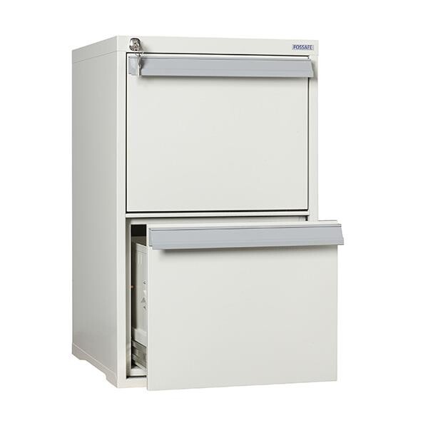 Brandsikkert arkivskab - Fossafe 2 skuffer - A4/Folio - 60P - RAL 9002