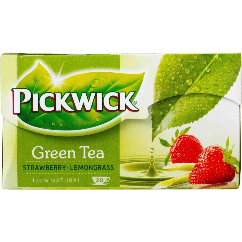 Te - Brevte - Pickwick grøn te - jordbær/citrongræs - 20 breve - 12 stk