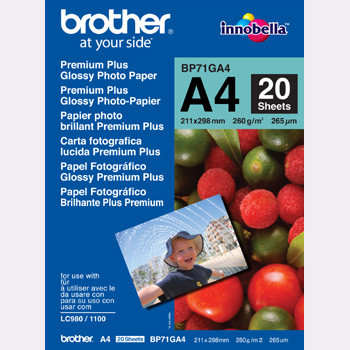 Fotopapir A4 Brother Glossy inkjet 260g - 20 ark