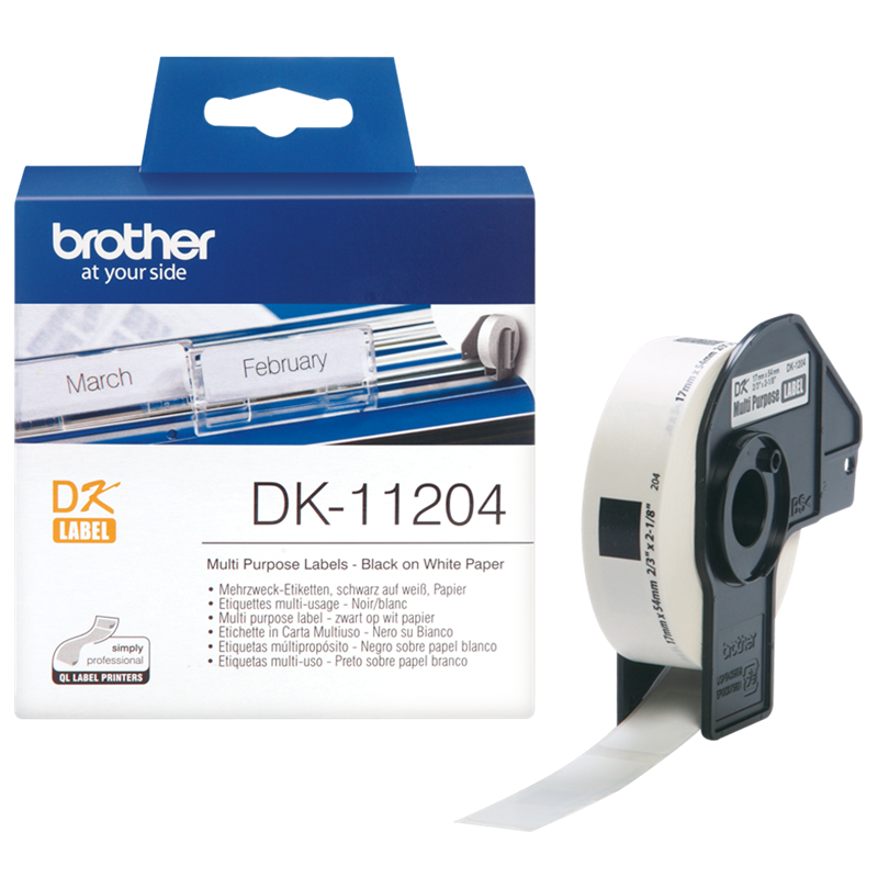 Brother DK11204 - Multilabel hvid 17 x 54 mm - 400 stk