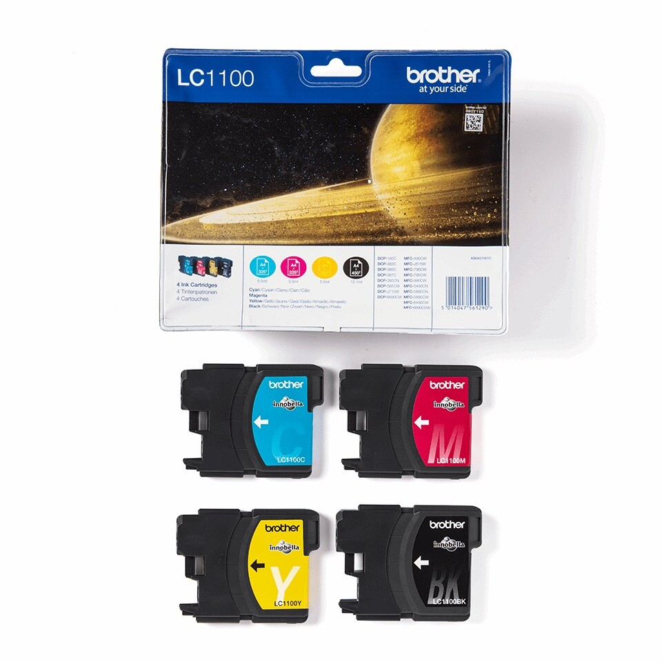 Brother LC1100 blækpatroner - value pack - sort + farver