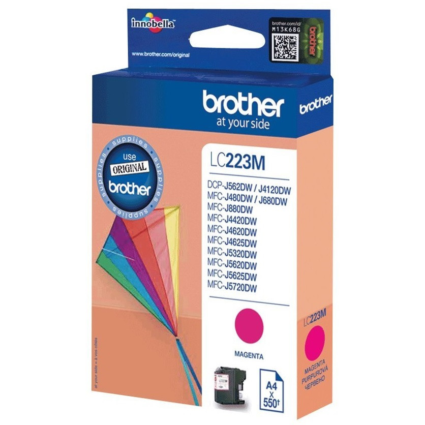 Brother LC223M, Blækpatron, Magenta, 550 sider