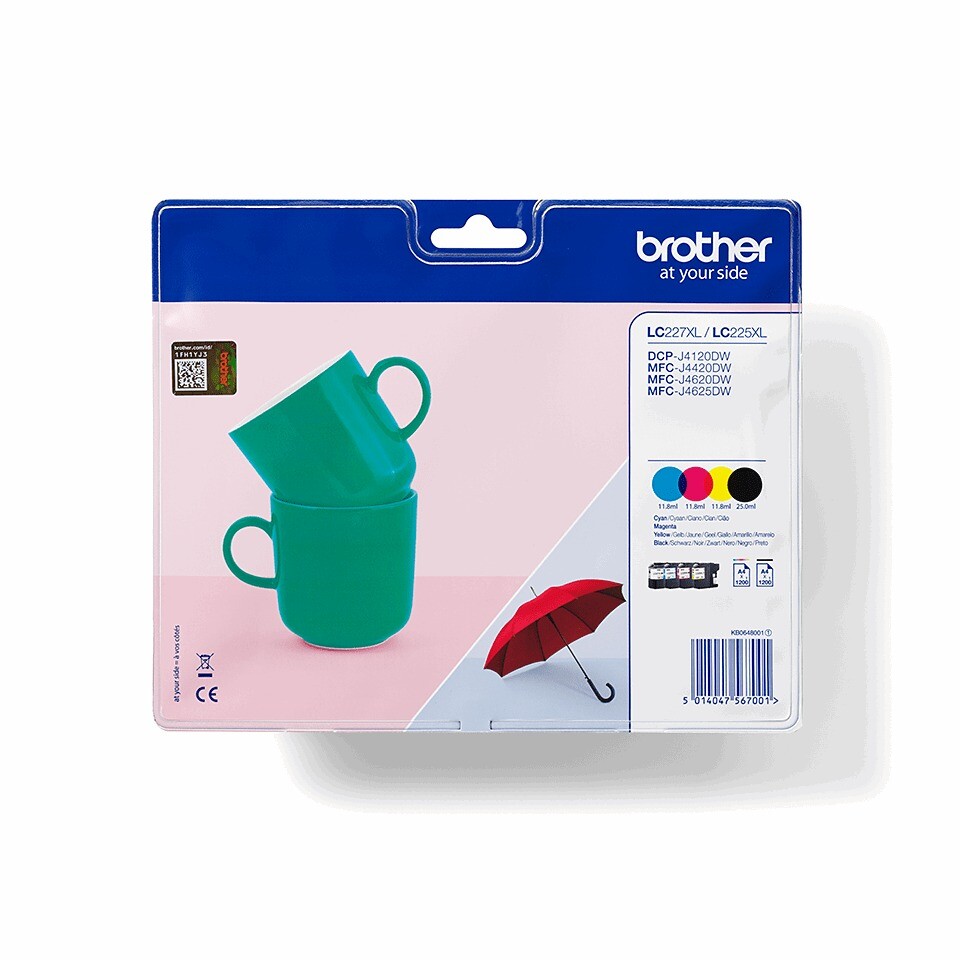 Brother LC227XLVALBP, Blækpatron, CMYK, Sampak