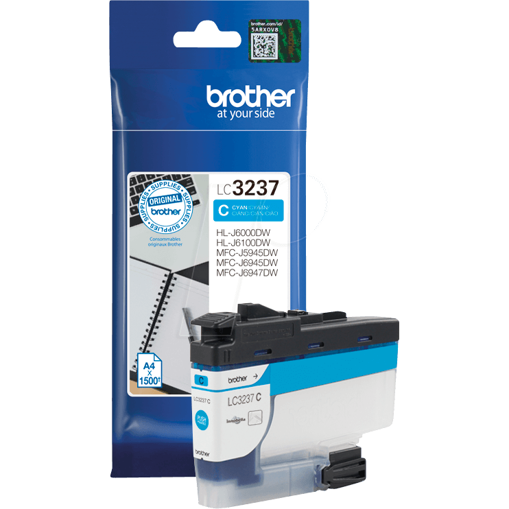 Brother LC3237C blækpatron cyan - 1500 sider