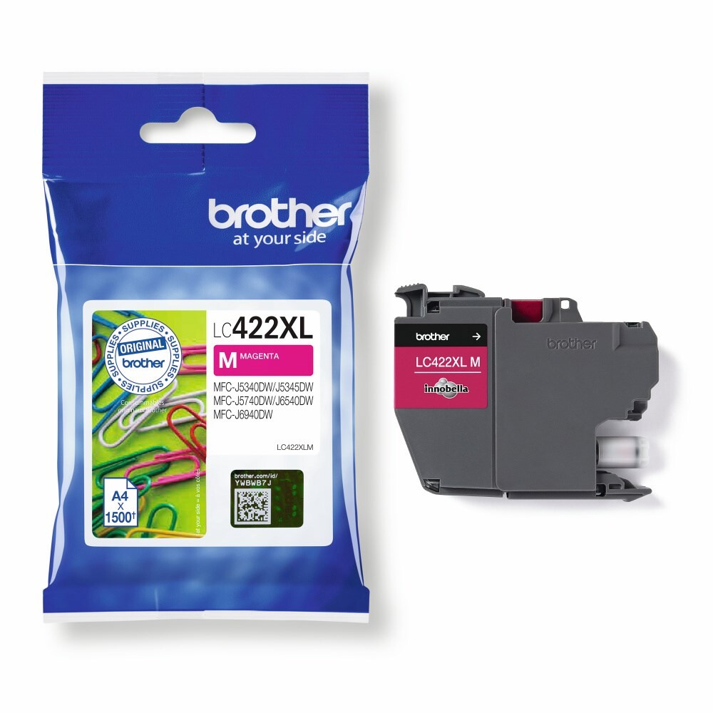 Brother LC422XLM, Blækpatron, Magenta, 1500 sider