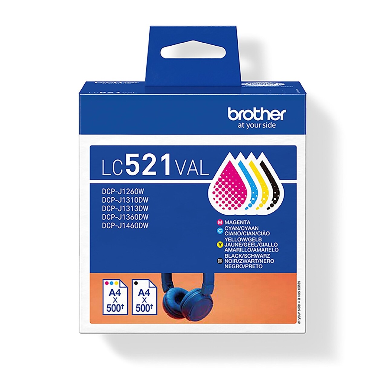 Brother LC521VAL, Blækpatron, Farvet, Multi-Pack, CMYK, ink cartridges