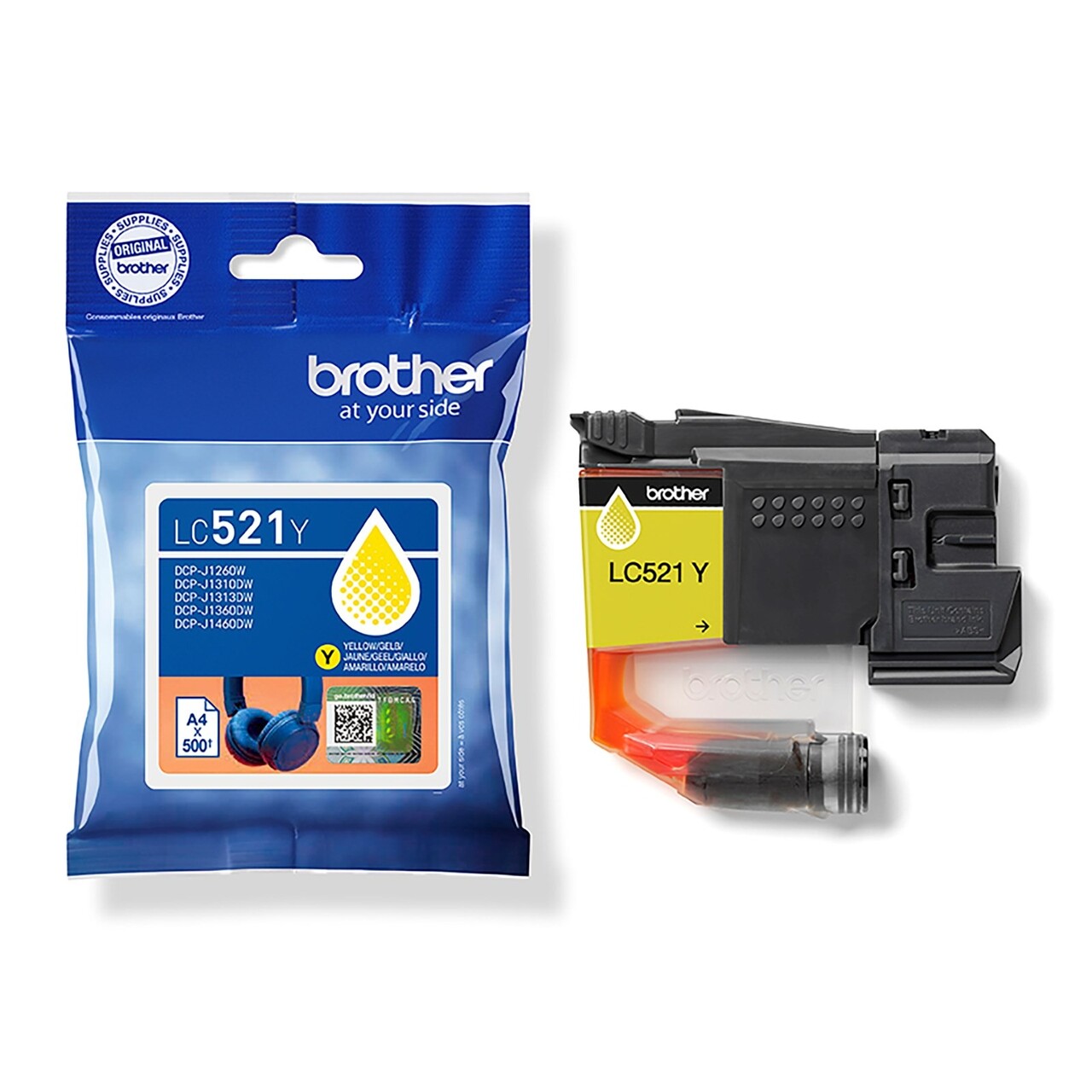 Brother LC521Y, Blækpatron, Gul, ink cartridge