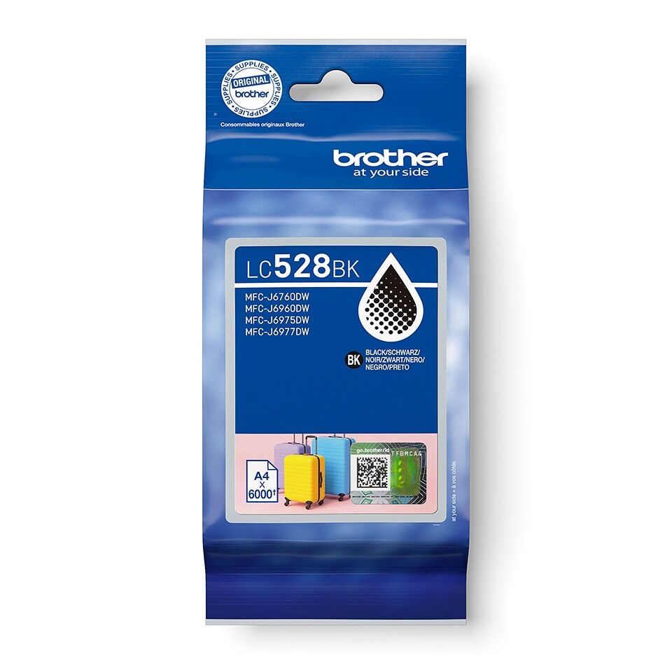 Blækpatroner, Brother, LC528BK, Sort, 6000 sider