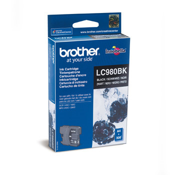 Blækpatron - Brother LC980BK Sort - 300 sider
