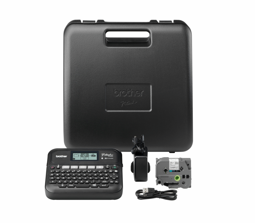 Labelprinter - Brother P-touch PT-D460BTVP - USB/Bluetooth - Op til 18 mm - Blå