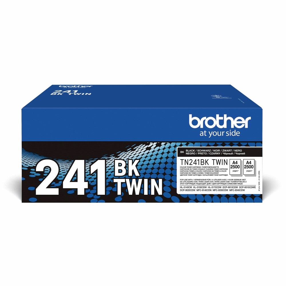 Brother TN-241BK Twin-Pack Sort Toner, 2 x 2.500 sider
