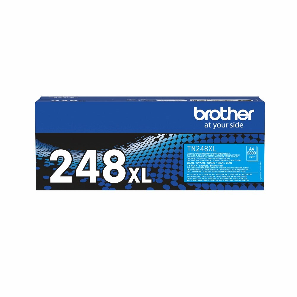 Brother TN-248XLC Cyan Toner Cartridge High Yield, 2.300 sider