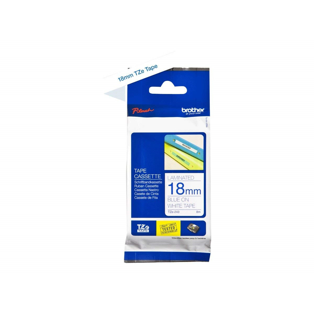 Brother TZe tape 18mmx8m blue/white