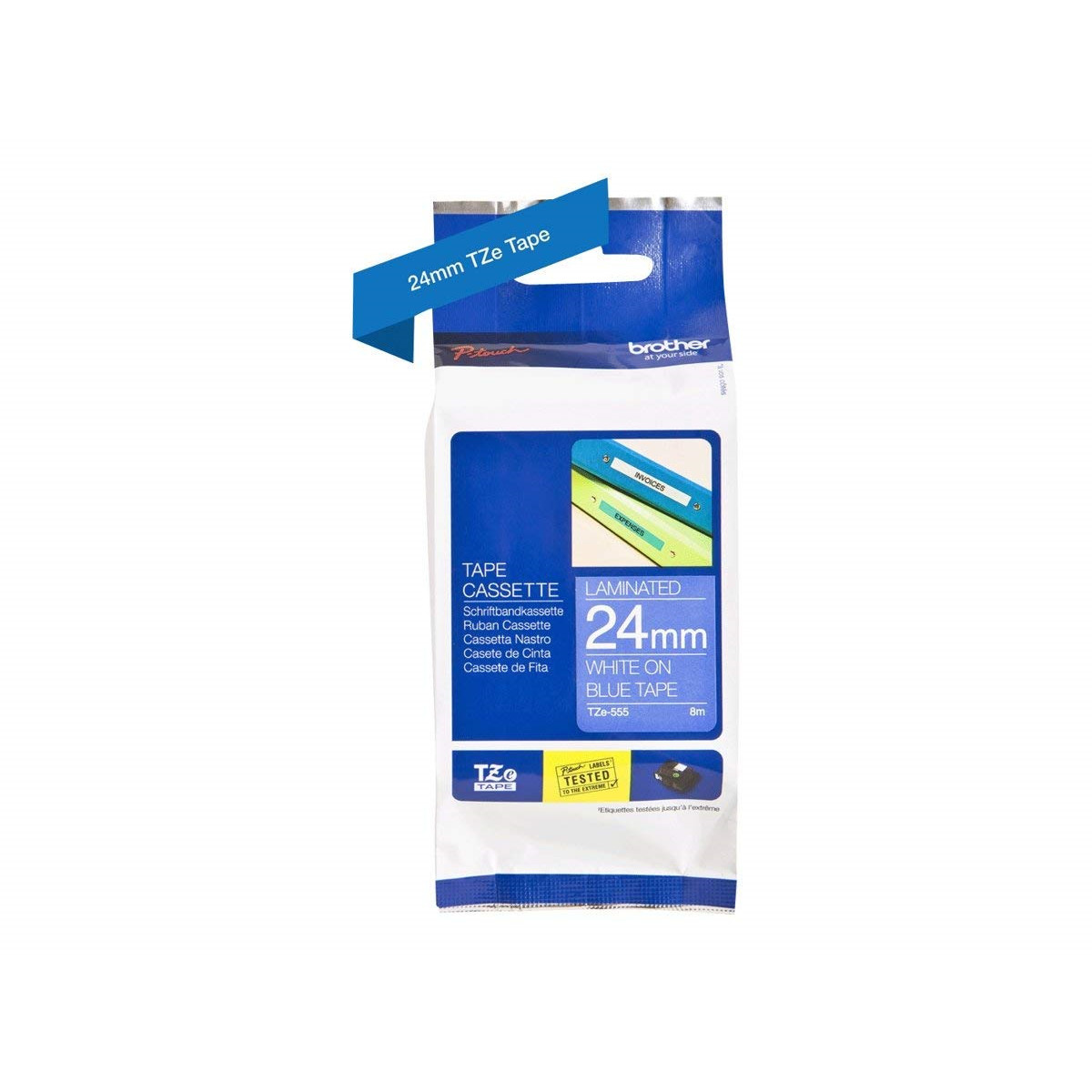 Brother TZe tape 24mmx8m white/blue