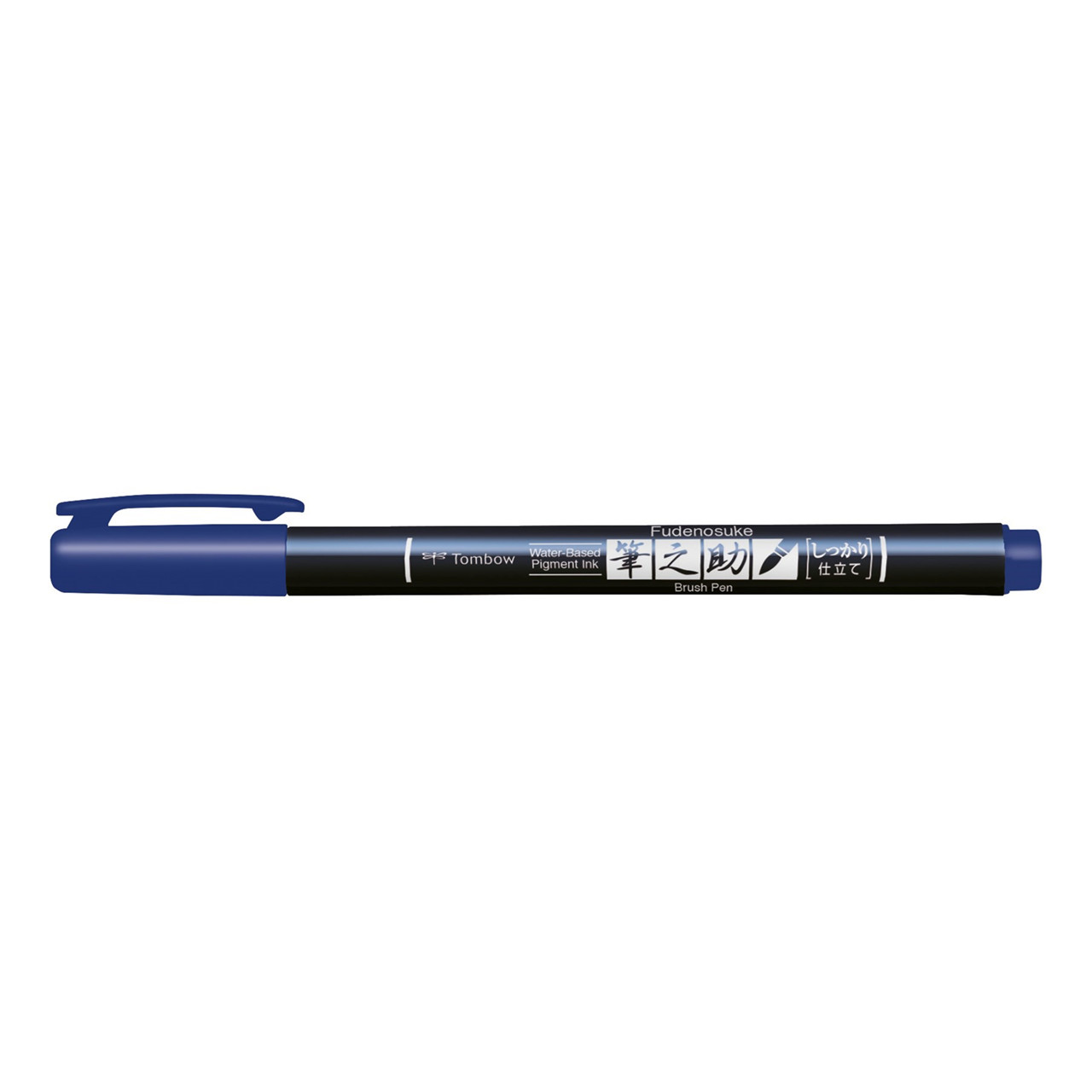 6 stk. Brush pen Tombow Fudenosuke hård blå