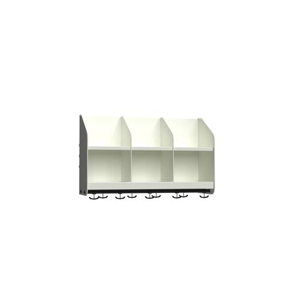 BST Garderobehylde, 3 pladser B750 mm Hvid