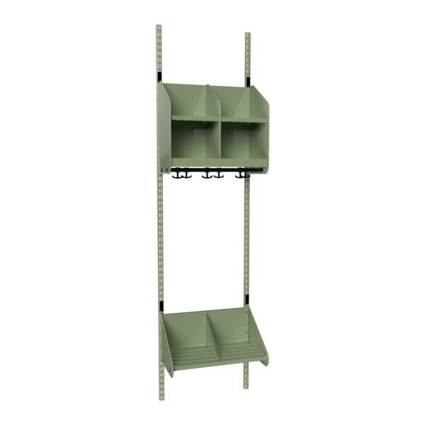 Børnegarderobe BST Kombination A, Startsektion 2 pladser B 500 mm, grøn