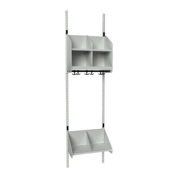 Børnegarderobe BST Kombination A, Startsektion 2 pladser B 500 mm, lys grå