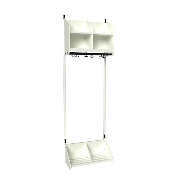 Børnegarderobe BST Kombination A, Startsektion 2 pladser B 600 mm, hvid