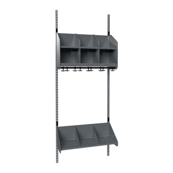 Børnegarderobe BST Kombination A, Startsektion 3 pladser B 750 mm, mørk grå