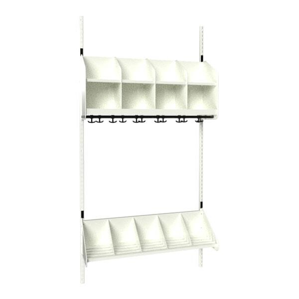 Børnegarderobe BST Kombination A, Startsektion 4 pladser B 1000 mm, hvid