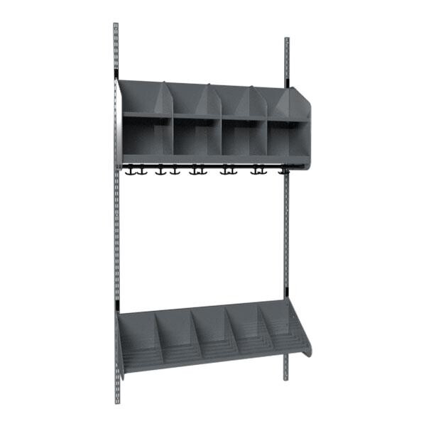 Børnegarderobe BST Kombination A, Startsektion 4 pladser B 1000 mm, mørk grå