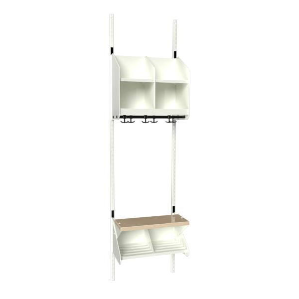 Børnegarderobe - BST Kombination C - 2 pladser - Hvid - 500 mm