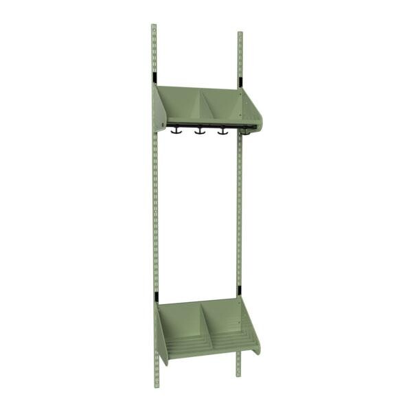 Børnegarderobe BST Kombination E, Startsektion 2 pladser B 500 mm, grøn
