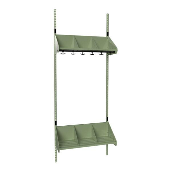Børnegarderobe BST Kombination E, Startsektion 3 pladser B 750 mm, grøn