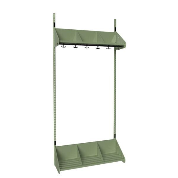 Børnegarderobe BST Kombination E, Startsektion 3 pladser B 900 mm, grøn