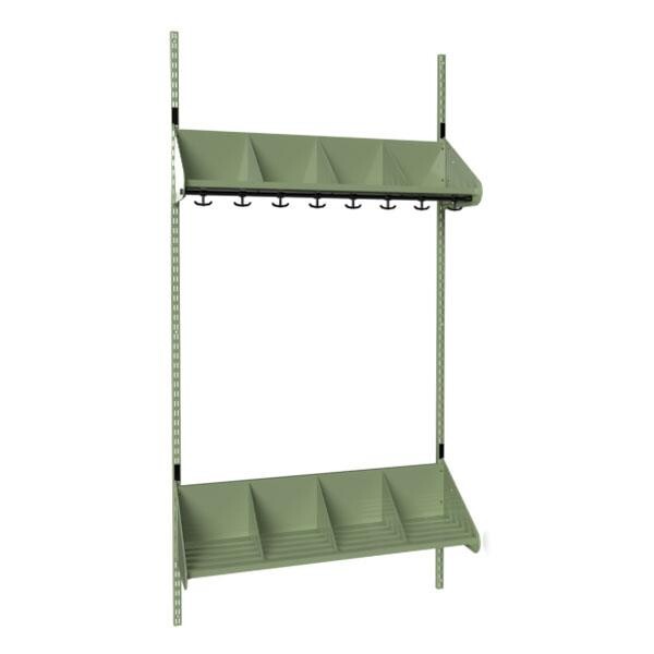 Børnegarderobe BST Kombination E, Startsektion 4 pladser B 1000 mm, grøn