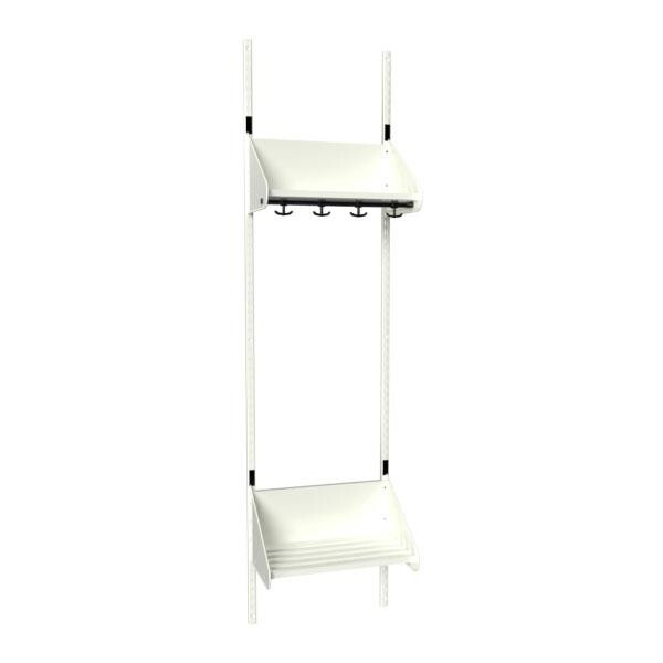Børnegarderobe BST Kombination F, Startsektion 2 pladser B 500 mm, hvid