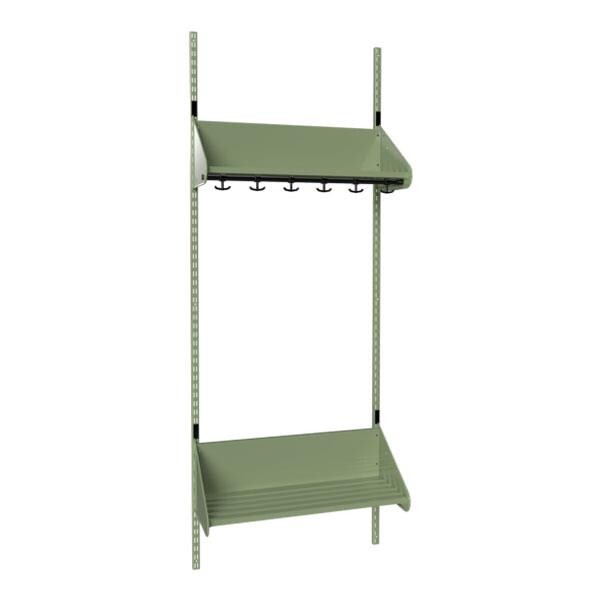 Børnegarderobe BST Kombination F, Startsektion 3 pladser B 750 mm, grøn